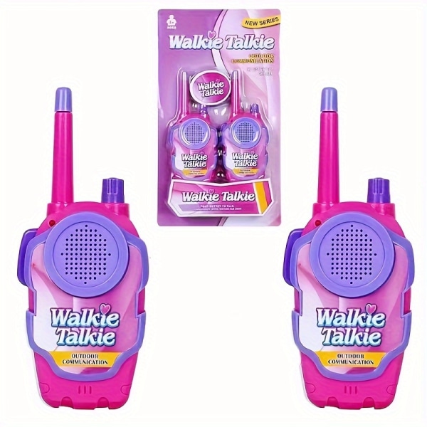1 set mini-walkie-talkie-leksaker för barn, 2 paket trådlösa förälder-barn interaktiva utomhusleksaker Pink