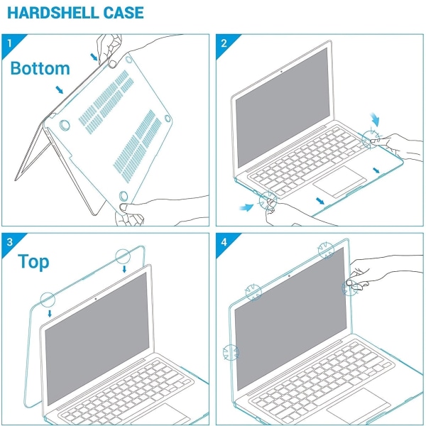 För MacBook Air 33,02 Cm 2022/2021/2020/2019/2018 Release (A2337/A1932/A2179) Case för Apple bärbar datorväska, blått case Blue