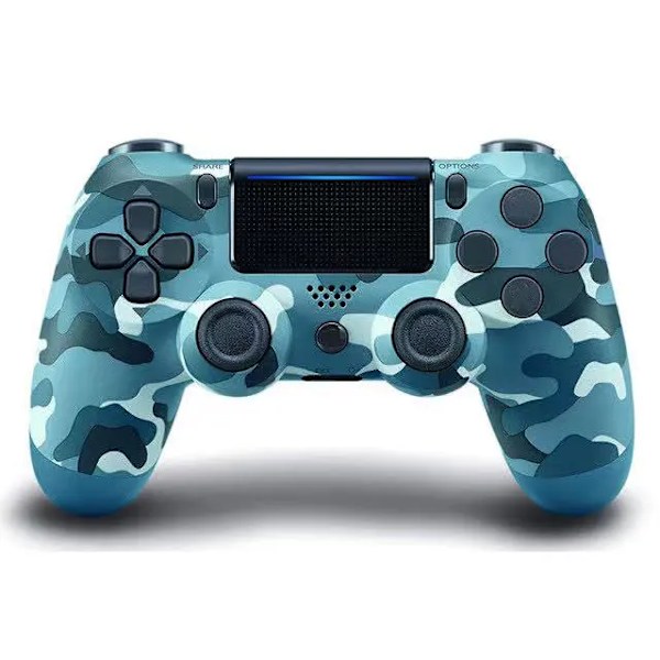 Trådlös Styrenhet Bluetooth No Delay Gamepad För Ps4 Ps3-Konsol Pc Joysticks Sex-Axel Dual Vibration Med Logo Camo Blue no logo