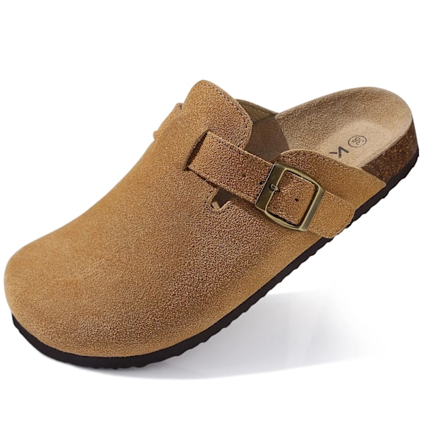 Comwarm Kork Tøfler Til Mænd Sommer Slip-On Hjem Flade Sandaler Mænd Strand Tøfler Kvinder Kork Tompa Mode Mular 200 242 suede-Brown 36