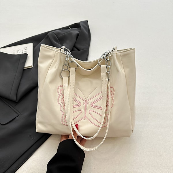 Stor Kapacitet Underarm Väska För Kvinnor Nya 2024 Mode Hand Väska Western Style Butterfly Klass Pendlare Tote Kvinna Black
