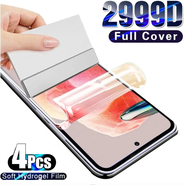 4st Hydrogel Film För Xiaomi Redmi Note 12 11 12s 10 10s 9 8 Pro 10C 12C Skärmskydd För Redmi Note 12 Pro Plus 5G Film Redmi 12 4 Pieces