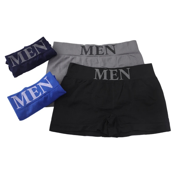 3st/lot Herrtrosor Underkläder Boxers Andas Man Boxer Solid kalsonger Bekväma manliga shorts Svart Blå Underkläder Red-3PCS for 50-75kg
