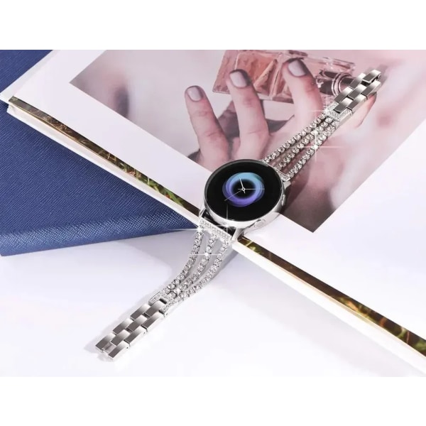 Lyxigt klockarmband för Samsung Galaxy Watch 6 5 4 Classic 42mm 46mm/ 3 41mm 45mm/ Moto 360 Smartwatch Band Armband Rose gold 22mm