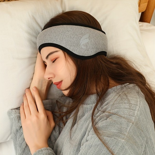 1st bekväm varm sömnögonmask, mörkläggning för dubbel användning och hörselkåpor för utomhusresor sova, tupplur Black