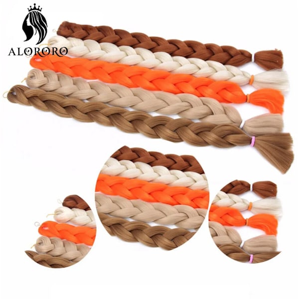 Sintetiska Jumbo Braid Hår 82 Tum Afrikanska Fake Hår Hög Temperatur Fiber Flätande Hårförlängningar För Kvinnor 82inch-Orange 82inches