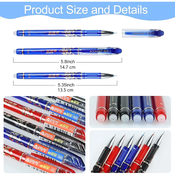 60 Pcs/Set Kawaii Raderbara Pennor 0.5Mm Gel Penna Opermeable Gel Bläck Kontor Skol Skrivning Förpackning Papirpar Blue A-60Pcs