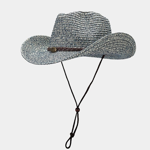 Forår og sommer nye udendørs brem formning store brem sol-bevis hat mænd og kvinder vestlige denim halm hat hat Khaki Free Size