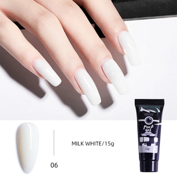 15 ml polyakrylgel för nagelförlängning Finger Quick Building Gel Naken/Rosa/vit Emalj Polygeler Builder Polish Gel Nail Art 06