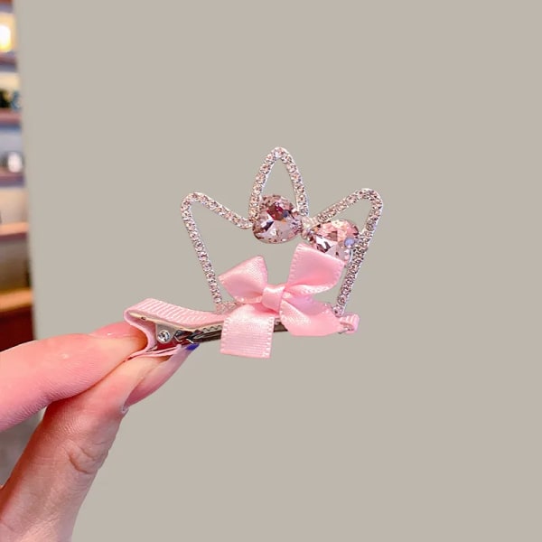 3D Crown Hårnål Barnhuvudbonad Baby Girl Princess Hårnål Hårklämma Tillbehör Små flickor Rhinestone 7 Barrettes