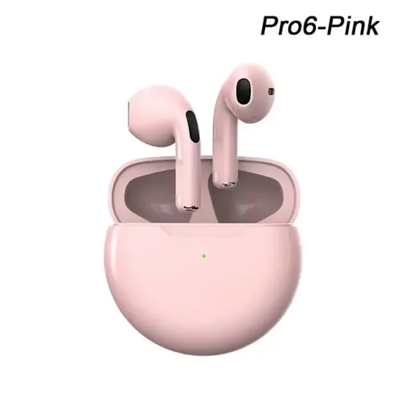 Air Pro6 Bluetooth Hörlurar Tws Hörlurar Bluetooth Trådlös Bluetooth Headset Pods Öronpods Trådlös Huvud Telefoner Pro 6 Öroner Pink