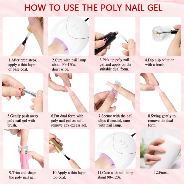 Poly Nail Gel Set 12/9/6 ST Poly Nail Gel Set För Nagelförlängning Finger Quick Building Gel 16 Färger Poly Extension Gel Set 12PCS Gel Set8