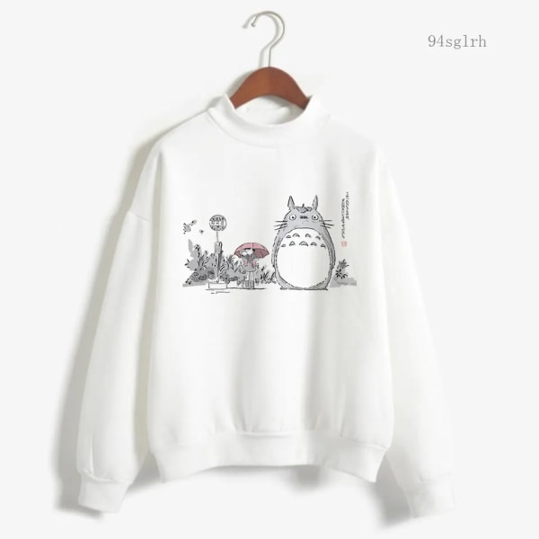 Totoro Kawaii Rolig Cartoon Hoodie Dam Harajuku Ulzzang Sweatshirt Söt Anime Pullover Vinter Varma Toppar Kvinna 10 XL