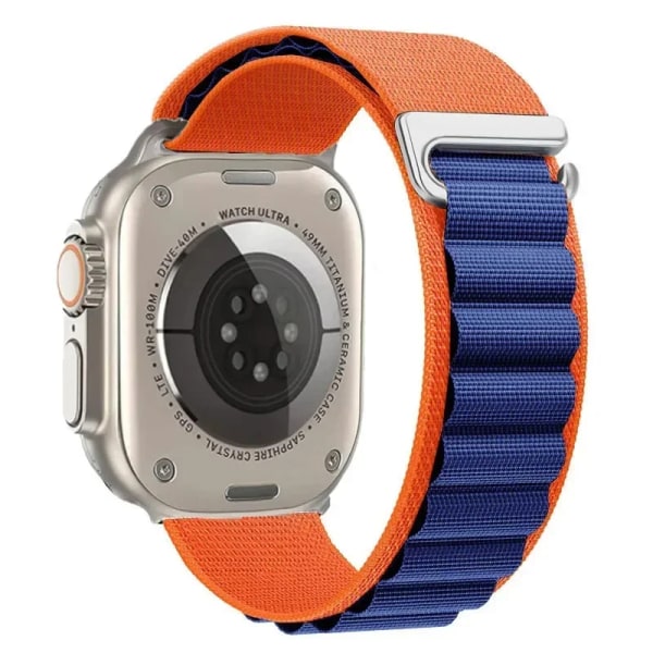 Nylon För Apple Watch Ultra/2 49mm Series 9 8 7 45mm 41mm Sport klockarmband som andas För iwatch 6 5 4 3 SE 44mm 40mm 42mm 14 Orange blue 42mm 44mm 45mm 49mmm