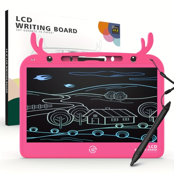 34,29 Cm Skrivtavla Skrivbräda LCD-handskriftstavla Målarbräda Raderbar leksak Doodle ritbräda, elektronisk ritbräda i 3 färger Orange 34.29 Cm