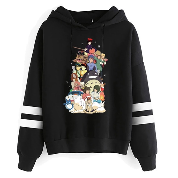 Kawaii My Neighbour Totoro Hoodies Dam Harajuku Hoodie Miyazaki Hayao Rolig Tecknad Grafisk Sweatshirts Kvinna 15611 Asian XL