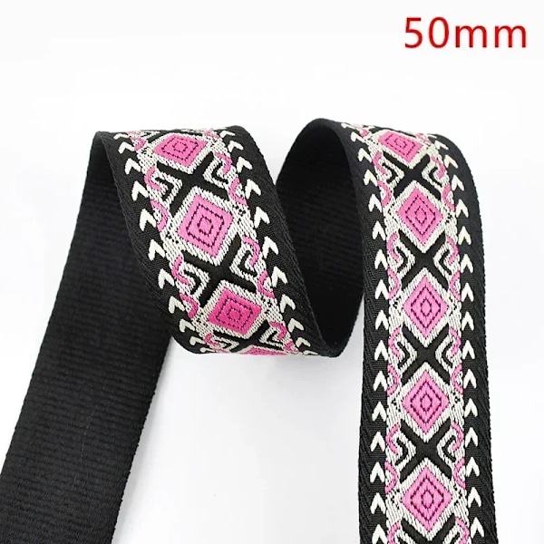 Meetee 38/50mm Jacquard-vävband för sömnadspåse Rem Handväska Ersättningsband Bandage Bagageband Kläder Bälte DIY-tillbehör 12-50mm 2Meters