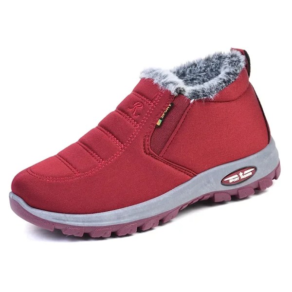 Vinter Snöskor Herr Casual Slip-on Ankelstövlar Varma Päls Bekväma Sneakers Halksäkra Botas Herrskor Zapatos Hombre2024 Female MX06 red 37