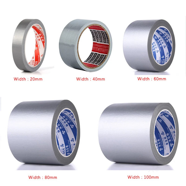 Super Sticky Tyg Duct Tape Matta Golv Vattentäta Band Hög Viskositet Silvery Grå Självhäftande Tejp Diy Home Dekoration 10 Meter. 20mm 10M