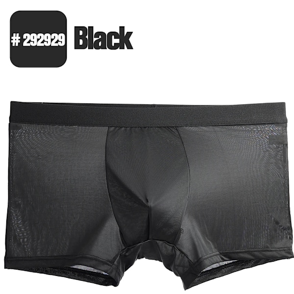 2024 Hot Summer Cool Ice Silk Boxers Trosor Män Andas Mjuka Shorts Man Sexiga Underkläder Underkläder L 6Xl Överstorlekar Black L