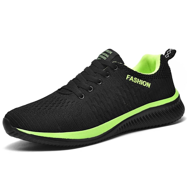 Män Löpare Skor 2024 Bekväma Sport Skor Män Trend Lättvikt Walking Skor Män Sneakers Andas Zapatillas Black Green 44