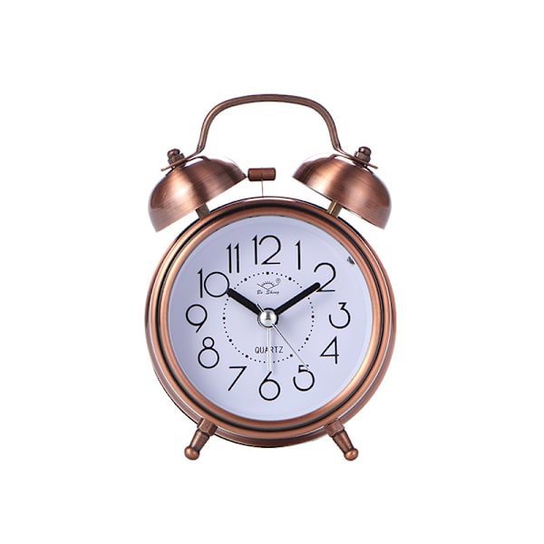 Creative Retro Metal Bell Larm Klocka 3-Tack Ljudlös Klocka Student Sovrum Sängrum Luminous Klocka Factory Partihandeln Bronze