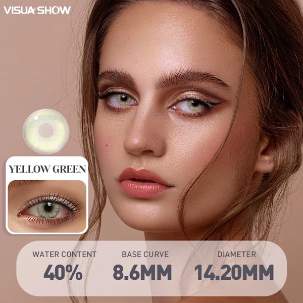 Visuashow Aurora 2 Pcs Årligt Använda Färgade Kontaktlinser Naturliga Färglinser För Ögon Skönhet Myopia Tact Lins -1. Klockan Till -8. 00 FA71 Crystal -1.75