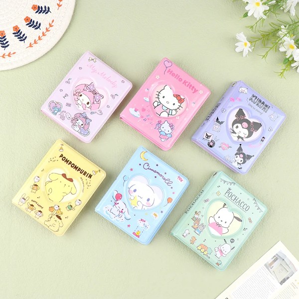 Anime Sanrio Figur Lattice Photo Album 3 Tum Kuromi Melody Cinnamoroll Fotokort Innehavare Binder Kort Idol Foto Samling Bok Kuromi 2