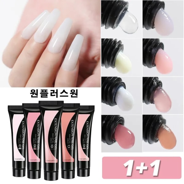 2st/ Set 15ml Jelly Nail Extension Gel Rosa Vit Klar Quick Building UV LED Gel Nails Finger Extensions Nail Art 15ml-extension-01-03