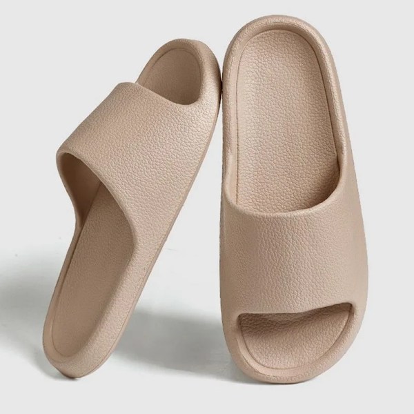 Sommar Nya Tofflor För Män Kvinnor Eva Mjuk Botten Tofflor Inomhus Hus Slides Flat Sandaler Utomhus Strand Skor Man Flip Flops A-Khaki 42-43