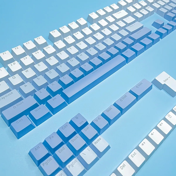 Gradient Keycaps Bakgrundsbelyst S White Blue