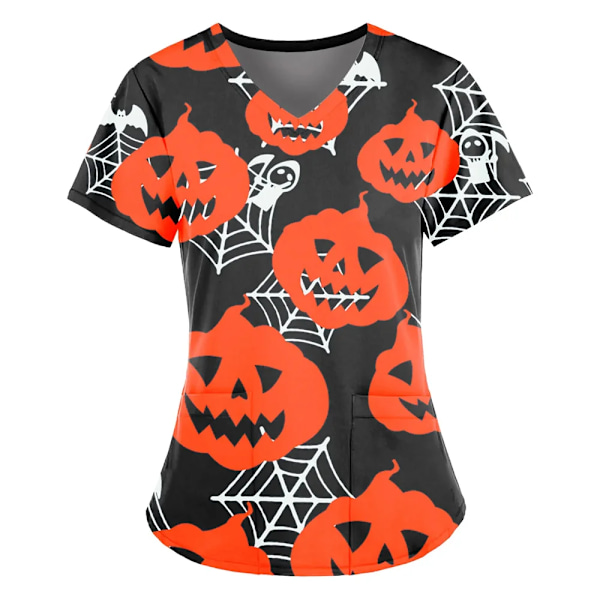 Kesä Halloween V-kaula lyhythihainen hoito lääketieteelliset univormut paidat unisex tee hotelli sairaala lääkäri leikkaus skrubi T - paita S31HS1829 XXXL