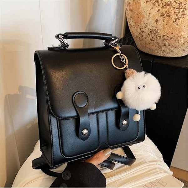 Korean Style Ins Fashion Backpack Female 2024 Spring And Summer New Student Class Small Backpack Trend Versatile Handbag Silver Without Pendant