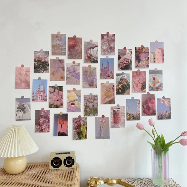 Ins Creative Art Decorative Card DIY Postcard Wallpapers Bedroom Living Room Background Wall Sticker Poster Greeting Cards포인트스티커 Red as show