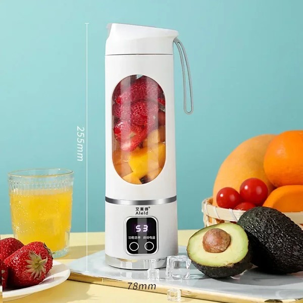 Electric Juicer Mini Portable Blender Fruit Mixers Fruit Extractors Multifunction Juice Maker Machine Blender Smoothies Mixer White - 12 Blades