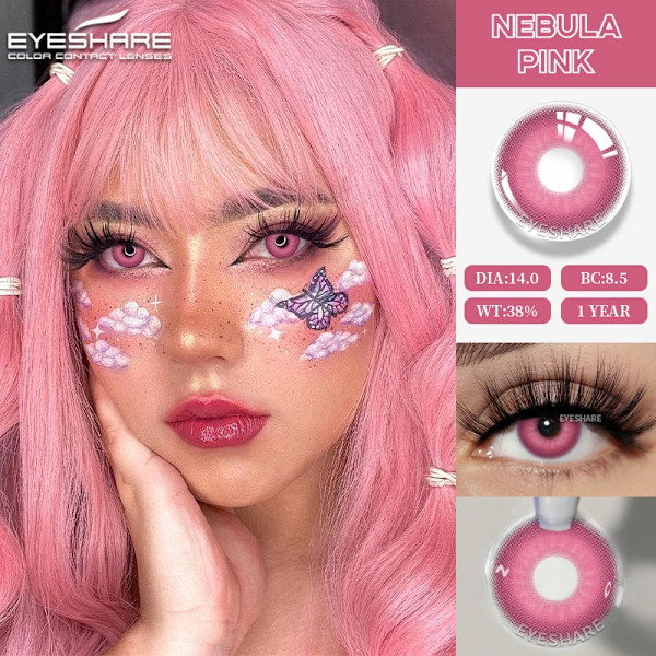 Eyeshare Anime Färg Kontaktlinser För Ögon Cosplay Färgade Linser Blå Galna Halloween Linser Kontakt Lens Beaut Smink MADRID-PURPLE 0