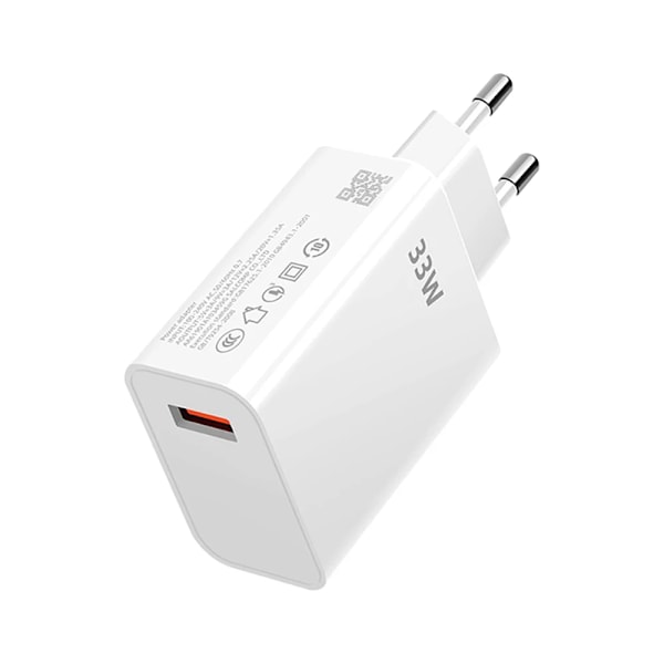 33W Usb Laddare Snabbladdare 3.0 Snabbladdande Mobil Strömadapter Typ C-Kabel För Xiaomi Huawei Samsung Telefon Char. Ge White EU