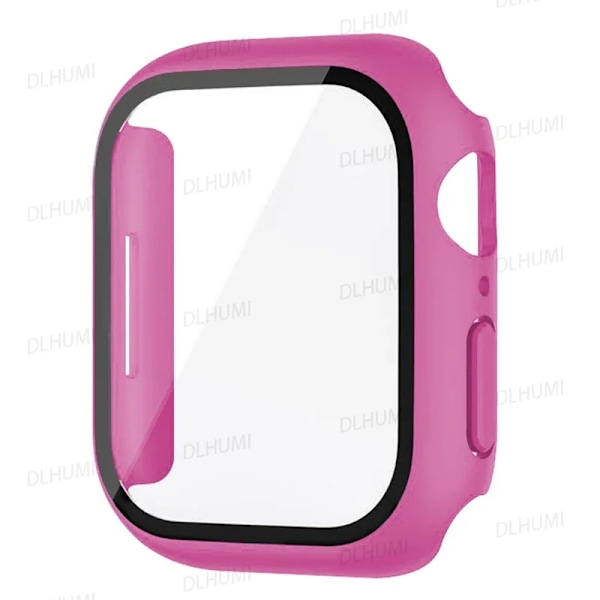 Glas+Cover til Apple Watch etui 38mm 40mm 41mm 45mm 44mm 42mm iWatch Tilbehør Skærmbeskytter iwatch 9 8 7 6 5 SE 4 3 serie Rose red Series456 SE 44MM