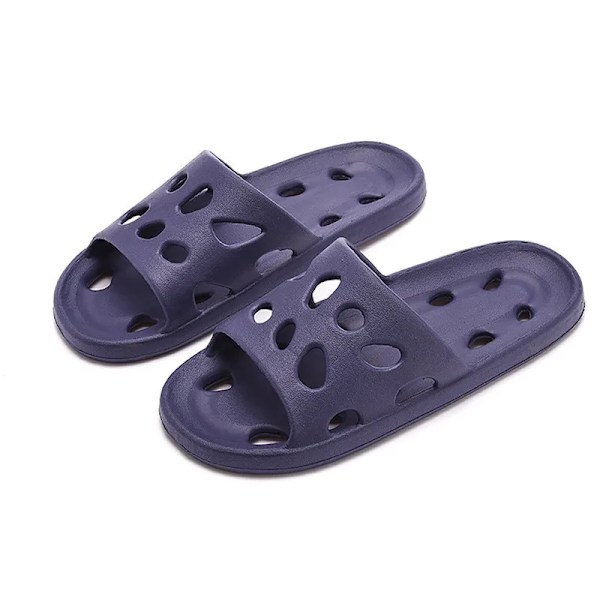 Män Sandaler Flip Flops Kvinnor Tofflor Solid Färg Enkel Icke-Slipp Super Mjuka Slides Dusch Tofflor För Män Utomhus Cot Uple Skorname C-Navy 36-37