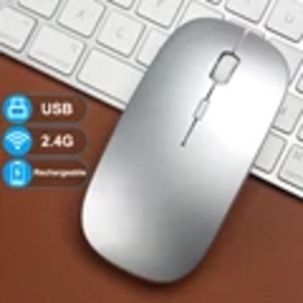 Uppladdningsbar trådlös mus Gamer 2.4G USB Bluetooth-kompatibel möss för bärbar dator Pad Tablet Macbook Ergonomisk spelmus White 1