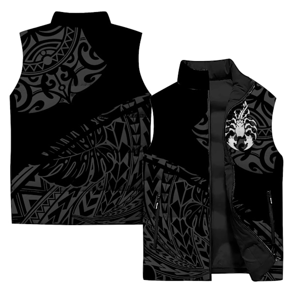 Mænds Vintervest Edderkop og Rød Drage Print Trendy Vest Mænd Jakker Mænds Tøj 2024 Harajuku Streetwear Veste Ærmeløs P24028CWJ-90PG L