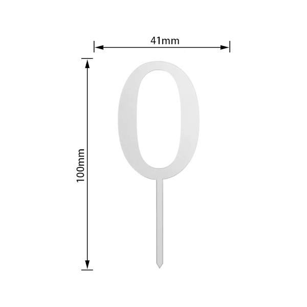 PAKKE med 10 stk. Mini fødselsdagstal kagepynt alder Akryl kagedekoration Mini til fødselsdagsfest bento kage 0 Silver