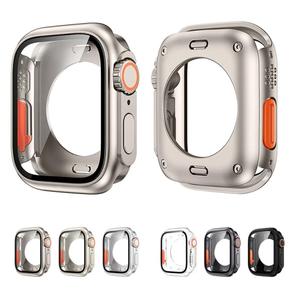 Cover för Apple Watch 44 mm 45 mm 40 mm 41 mm hård PC främre bakre case för iwatch 9 8 7 6 5 4 Byt till Ultra Original black Series456 SE 40mm