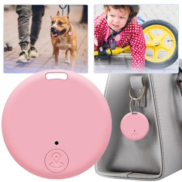 Mini GPS Mobil Bluetooth 5.0 Tracker Anti-Lost Device Rund Anti-Lost Device Pet Barnväska Plånbok Spårning Smart Finder Locator White-A