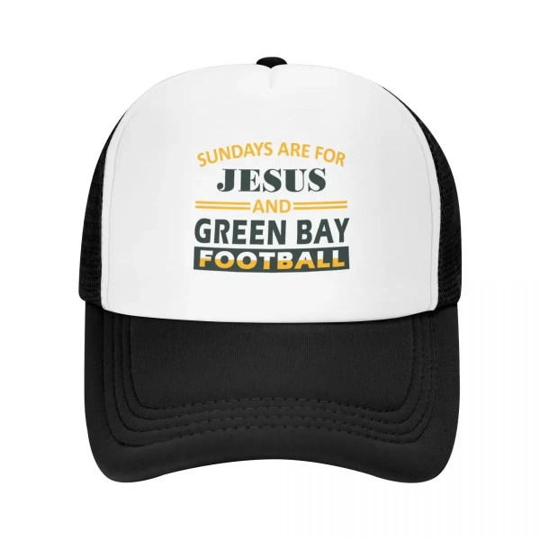 Green Bay Football - söndagar är för GBP och Jesus Rolig cap fiskehatt Ny hatt herr dam Black