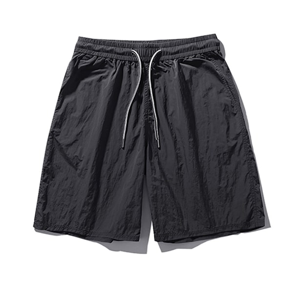 2024 Nya Cool Snabbtorkande Shorts Mäns Sommar Lättviktiga Japanska Pojkar Lös Fritid Sport Shorts Black L
