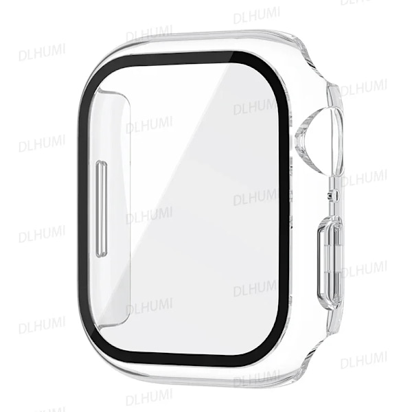 Karkaistu lasi Apple Watch 9 8 44mm 40mm 42mm 38mm 41mm 45mm PC-puskuri näytönsuoja kotelo iWatch-sarja 7 6 5 3 SE. Transparent Series 7-8-9 41mm