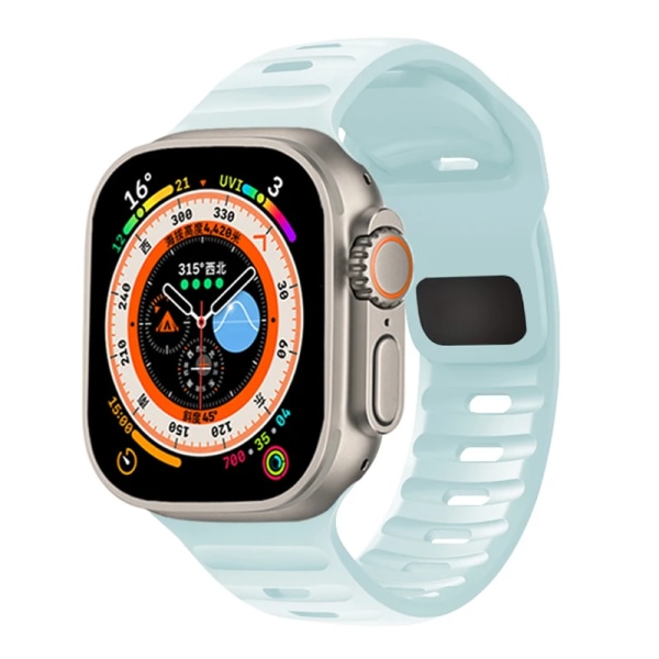 Silikonrem för Apple Watch ultra 2 band 44mm 49mm 45mm 42mm 40mm 41mm 38mm sport correa armband iwatch Series 7 6 3 se 8 9 Seafoam