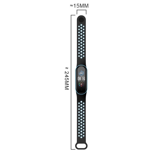 Andningsarmband för Xiaomi Mi Band 3 4 5 6 7 Smart Watch Wrist M3 M4 Armband för Xiaomi MiBand 7 6 5 Miband-rembyte dark blue-white For Mi Band 5 6