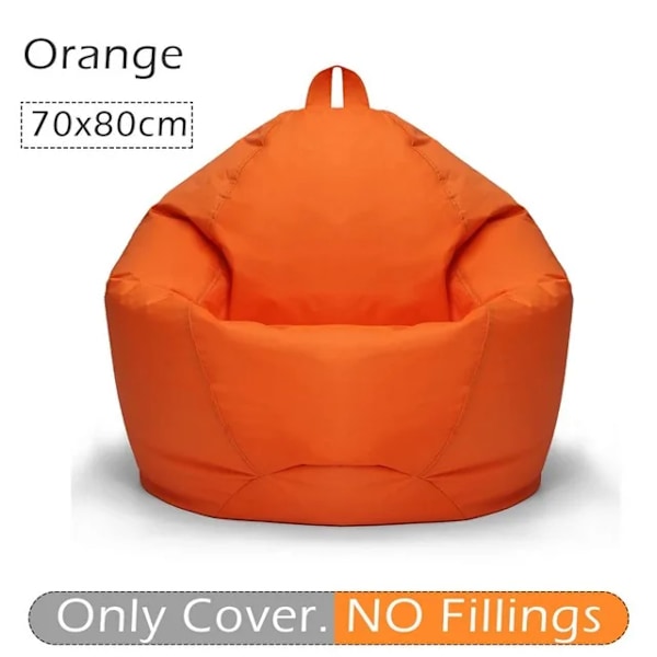 Lazy BeanBag Sofaer Betræk Stol Uden Fyld 420D Oxford Vandtæt Liggestol Sæde Bean Bag Puff Couch Tatami Stue 70x80cm orange